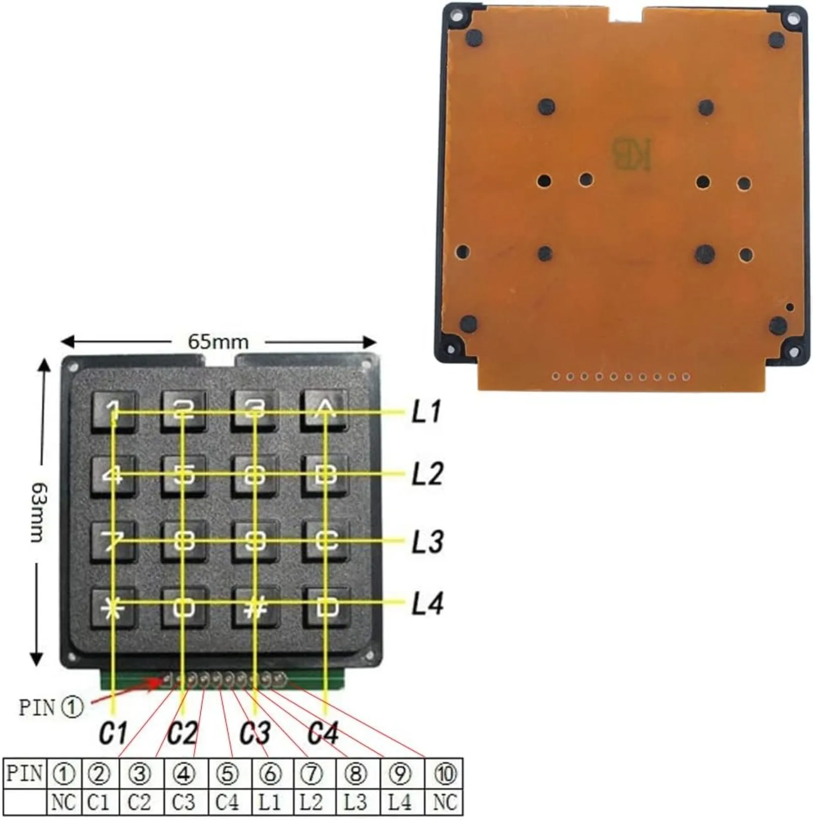 4x4 Matrix Membrane Keypad 16  - Arduino Kit ulasan dan harga