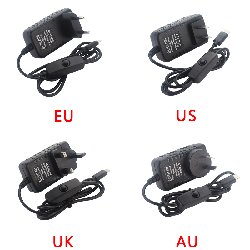 5V 3A Raspberry Pi 4 Power Sup - Pi Power Supply ulasan dan harga